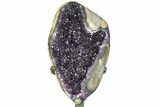 Amethyst Geode Section With Metal Stand - Uruguay #153465-1